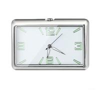 Horloge numérique carrée pour voiture avec miroir en verre et tableau de bord - Accessoires d'intérieur - Ajustement universel avec autocollant et pince pour grille d'aération (White Parade)