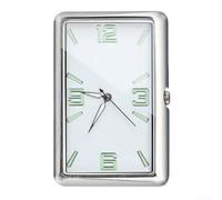 Horloge numérique carrée pour voiture avec miroir en verre et tableau de bord - Accessoires d'intérieur - Ajustement universel avec autocollant et pince pour grille d'aération (affiche blanche)