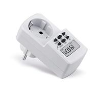 Horloge numérique conecto pour Prise, 8 programmes de Commutation, écran LCD 1,5", avec Batterie de réserve, IP20, 1800 Watts, Blanc