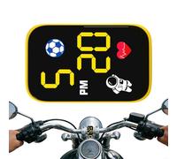 Horloge numérique de moto - 4,6 x 3,1 x 0,9 cm - LED - Étanche - 50 m - Avec tampon adhésif - Pour tableau de bord de voiture - Pour moto, quad, camping-car - Mini accessoire de voiture - Tableau de