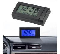 Horloge numérique de voiture, affichage LCD, thermomètre automatique, montre de température, horloge calendrier avec pile bouton incluse