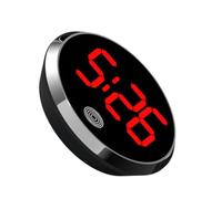 Horloge numérique de voiture : horloge tactile de voiture numérique, montres rondes pour ventilation de véhicule | Montres numériques LED Eloutables, montre de voiture