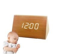 Horloge numérique en Bois - Horloge de Chevet Électrique Réveil Fort | Réveil numérique électrique, horloges électriques en Bois avec contrôle du Son et 3 réglages d'alarme, Horloge numérique