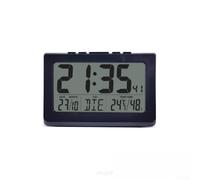 Horloge numérique LCD avec heure, date, température, humidité et affichage du jour de la semaine pour la maison, le bureau, support mural avec calendrier et support multilingue