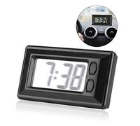 Horloge numérique, Mini horloge LCD Voiture Camion auto Tableau de bord Heure Support auto-adhésif Groupe véhicule Horloge numérique électronique avec affichage de la date et du calendrier