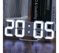 Horloge numérique LED 3D, décoration murale, mode nuit lueur, décoration pour chambre à coucher, montre électronique réglable, décoration de salle, esthétique 03