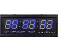Horloge numérique LED, affichage de la date et de la température, grands chiffres bleus, bleu