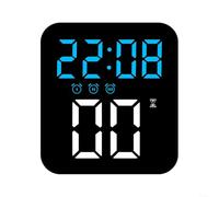 Horloge numérique LED avec 3 fonctions d'alarme et 3 niveaux de luminosité pour une visualisation facile sous n'importe quelle lumière, convient pour une table ou un mur (bleu)