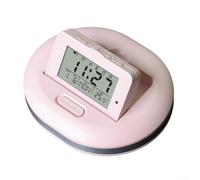 Horloge numérique LED avec double alarme, fonction de réveil, moniteur de température, compte à rebours, affichage de la date, bouton snooze (rose)