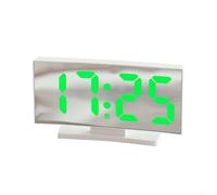 Horloge numérique LED avec écran incurvé pour une utilisation sur le bureau, fonction d'alarme simple, grand écran de police pour une visualisation facile, convient pour l'étude et le bureau (lumière