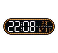 Horloge numérique LED avec forme géométrique moderne avec calendrier, température, jour de la semaine, deux alarmes et plusieurs options de placement (C)