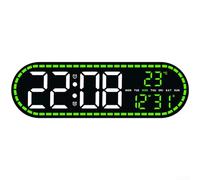 Horloge numérique LED avec forme géométrique moderne avec calendrier, température, jour de la semaine, deux alarmes et plusieurs options de placement (A)