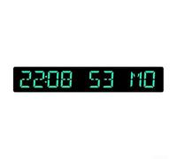 Horloge numérique LED avec réglage automatique du moment et double fonction alarme, compte à rebours jusqu'à 999 jours, luminosité réglable, montage électronique sur bureau ou mural (noir vert)