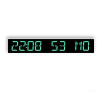 Horloge numérique LED avec réglage automatique du moment et double fonction alarme, compte à rebours pour les jours restants, affichage de la luminosité réglable (blanc vert)