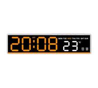 Horloge numérique LED, écran, White shell oran | Conception économe en énergie pour divers environnements de pièce, option d ' alimentation par batterie de secours,
