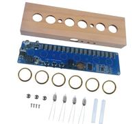 Horloge numérique LED en bois - Accessoires électroniques - Avec coque - Anneaux en cuivre - Pour tous les sexes - Kit de circuit imprimé