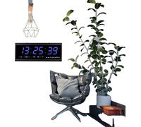 Horloge numérique LED, grand affichage, fonction date et température