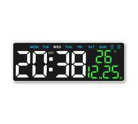 Horloge numérique LED moderne avec alarme et-coque blanche Blanc