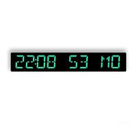 Horloge numérique LED sans fil avec double alarmes, fonction compte à rebours, affichage du jour de la semaine et 4 niveaux de luminosité pour une utilisation au bureau (blanc vert)