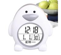 Horloge numérique Mignonne, réveil Pingouin | Horloge de Bureau Mignonne de Pingouin de Dessin animé - Réveil numérique, Calendrier perpétuel, Horloge pour Ok pour se réveiller pour Chambre d'enfant