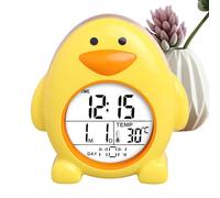 Horloge numérique mignonne, réveil pingouin | Horloge de bureau mignonne de pingouin de dessin animé | Réveil numérique silencieux, horloge pour Ok pour se réveiller avec affichage de la température p