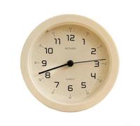 Horloge numérique minimaliste 9,8 cm pour chevet à piles Beige | Mouvement à quartz silencieux, pas de bruit de tic-tac, sommeil paisible, veilleuse tactile, taille compacte de 9,8 cm