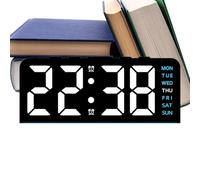 Horloge Numérique - Montre Moderne Alimentée Par Batterie, Chronomètre D'alarme LED, Affichage De La Date De La Température, Moniteur Silencieux Sur Table De Nuit | Bureau À Domicile Salon Appartement