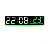 Horloge numérique multifonction avec affichage LED pour l'heure, la température, la semaine et le compte à rebours d'alarme jusqu'à 23 heures (A)