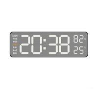 Horloge numérique multifonction en métal brossé, parfaite pour n'importe quelle pièce avec une utilisation pratique (coque noire)