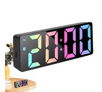 Horloge numérique pour bureau, réveils pour chambres,Horloge de bureau électronique à LED en miroir Réveils lumineux - Silencieux, affiche la date et la température, décoration d'intérieur chambre à