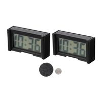 Horloge Numérique pour Voiture Mini, Lot de 2 Sets de Sets, Plastique Noir