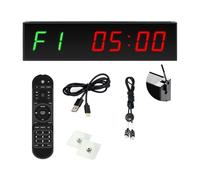 Horloge numérique professionnelle pour salle de sport et boxe, montage | Affichage, compte à rebours d'intervalle pour entraînement MMA, corps en aluminium, alimentation de type C