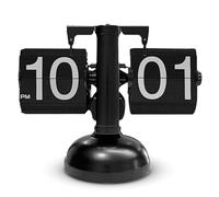 Horloge numérique rétro à rabat, mini horloge de bureau rabattable Horloge de bureau numérique avec mécanisme de retournement automatique Horloge alimentée par piles avec engrenage interne pour la