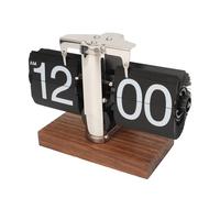 Horloge Numérique Rétro Rabattable avec Base Lisse, Facile à Lire, pour la Décoration de la Maison, du Bureau, du Salon, de la Chambre à Coucher, du Bureau, Noyer Noir, Matériau