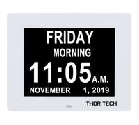 HORLOGE - PENDULE Horloge Calendrier avec Date Jour Heure Grande Police Alarme Auto Dimming pour Les Personnes Âgées Alzheimer et