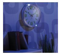 St. Leonhard Zeit-Instrumente Horloge radio-pilotée phosphorescente à fond blanc