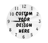 Horloge photo personnalisée ronde personnalisée avec texte photo horloge ronde personnalisée horloge murale personnalisée cadeau pour la famille Noël mariage Saint Valentin anniversaire 9,5 pouces