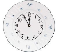 Horloge, porcelaine tchèque, Bernadotte, 27 cm, roses bleues, Thun 1794