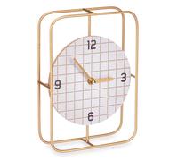 Horloge pour commode avec cadran à carreaux et aiguilles dorées, 18,5 x 25,5 cm