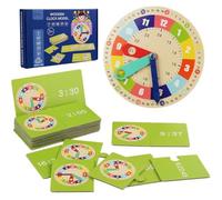 Horloge pour Les Enfants avec 15 Cartes Double Face 6.9 '' Horloge d'apprentissage avec Un Support Aimant pour Les Enfants âgés de 14 Ans - Enseignement Facile à Utiliser pour dire Le Temps d'apprent