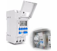 Horloge Programmable Modulaire pour Tableau Électrique Minuterie Numérique LCD sur Rail DIN Interrupteur Horaire 220V Chauffe-Eau