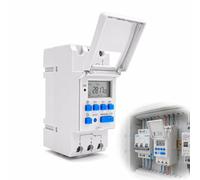 Horloge Programmable Modulaire Rail DIN Minuterie Numérique LCD 220V | Interrupteur Horaire Hebdomadaire, Installation Tableau Électrique, pour Chauffe-Eau, Piscine et Gestion Automatique du Temps