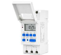 Horloge Programmable Programmateur Tableau Electrique Minuterie Numérique | Programmes AC220 V Interrupteur Horloge Digitale Modulaire Minuterie Numérique LCD sur Rail DIN pour Chauffe-Eau et Piscine