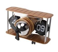 Horloge Rabattable d'avion, Rappel de Synchronisation Mécanique, Modélisation d'avion, Horloge de Bureau pour Le Bureau (Gold)