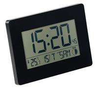 Horloge radio-pilotée avec température et date - coloris noir Noir