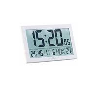 infactory Horloge radio-pilotée XL - Thermo-hygromètre, capteur extérieur, réveil - Blanc