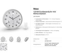 Horloge radiopilotée Mebus 13150 radiopiloté(e) 30 cm aluminium