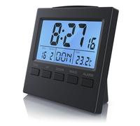 Horloge radiopilotée Thermomètre numérique Haute Précision Interieur Réveil Radio-piloté numérique Date et du Jour, Grand Éran LCD et Thermomètre Parfait pour Surveiller Les Maisons Chambres de Bébé