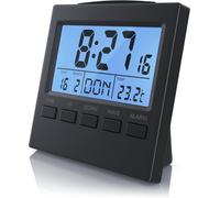 Horloge radiopilotée Thermomètre numérique Haute Précision Interieur Réveil Radio-piloté numérique Date et du Jour,Grand Éran LCD et Thermomètre Parfait pour Surveiller Les Maisons Chambres de Bébé