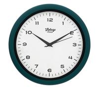 Pendule Murale Rétro & Vintage Bleu Canard D 28 cm - Atmosphera